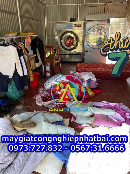 Lắp đặt máy giặt công nghiệp cũ nhật bãi tại Tiên Yên